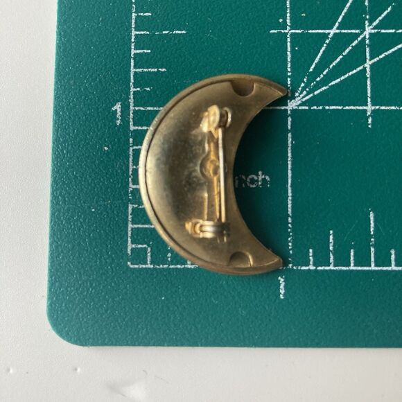 Vintage Gold Tone Celestial Brooch Earrings Lot Sun Crescent Moon Star READ DESC - Picture 4 of 16